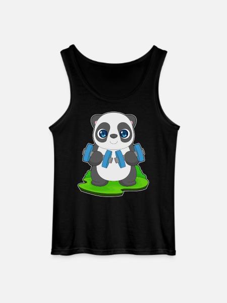 Panda Bodybuilder Dumbbell Bodybuilding - Gildan Men’s Tank Top - black