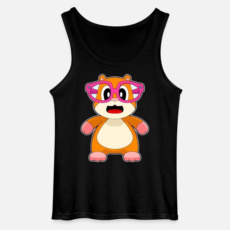 Hamster Brille - Gildan Männer Tank Top - Schwarz