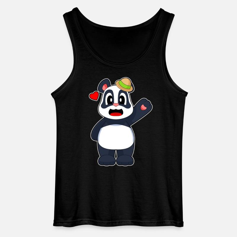 Panda Hut - Gildan Männer Tank Top - Schwarz