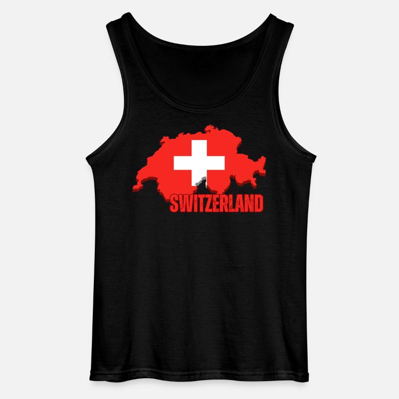 Schweizer Stolz, Flagge der Schweiz - Gildan Männer Tank Top - Schwarz