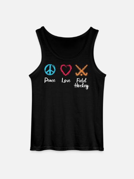 Frieden Liebe Feldhockey - Gildan Männer Tank Top - Schwarz