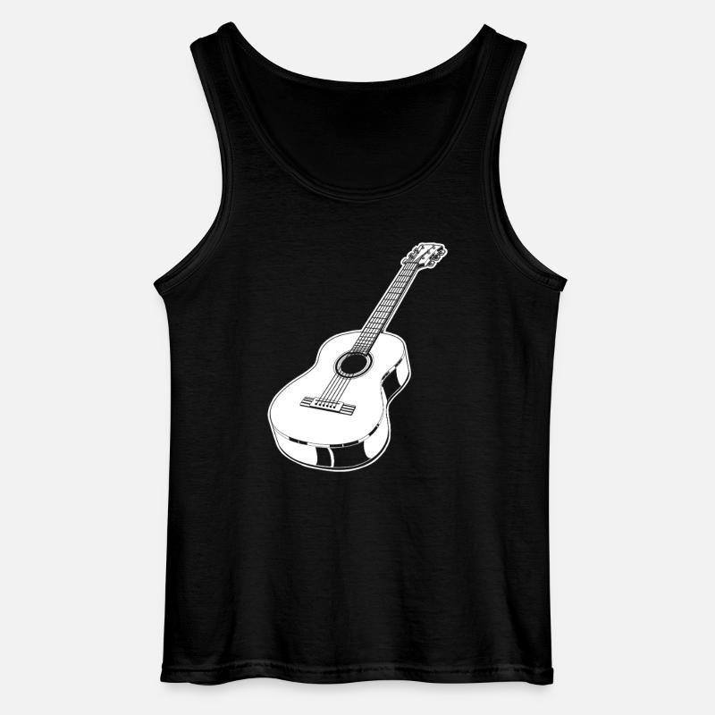 Akustik Gitarre - Gildan Männer Tank Top - Schwarz