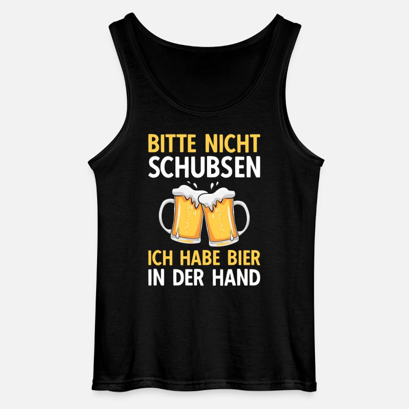 Bier Bitte nicht schubsen - Gildan Männer Tank Top - Schwarz