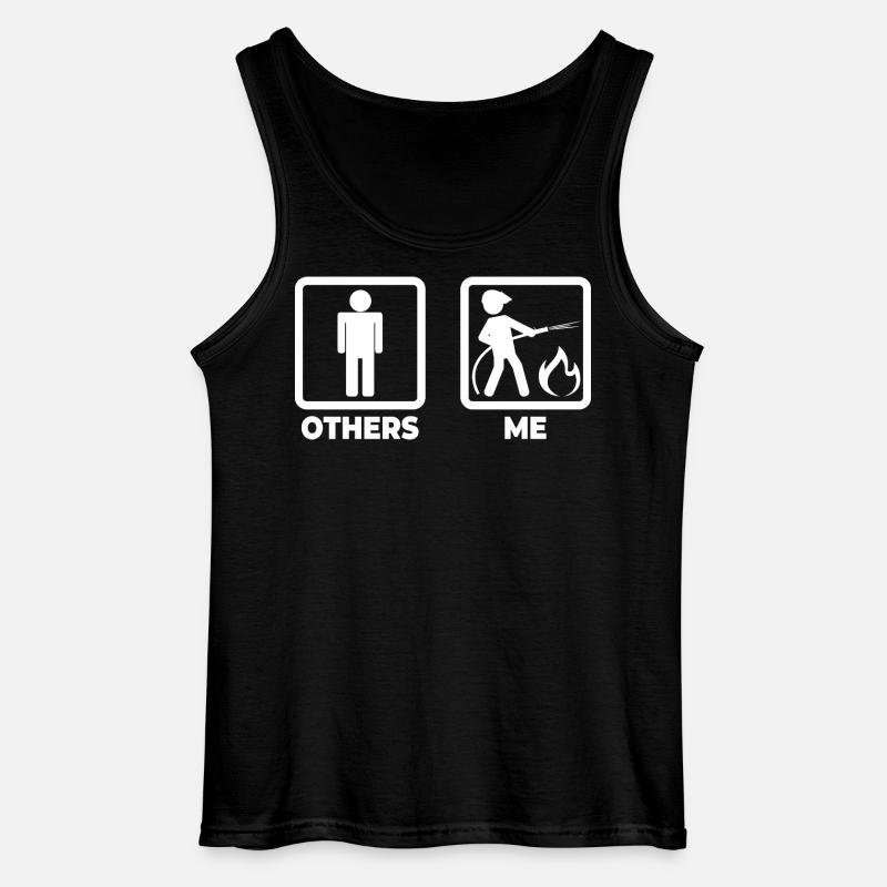 Feuerwehr Strichmännchen - Gildan Männer Tank Top - Schwarz
