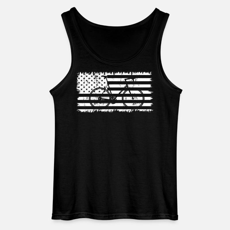 Drapeau américain de vélo - Débardeur Gildan Homme - noir