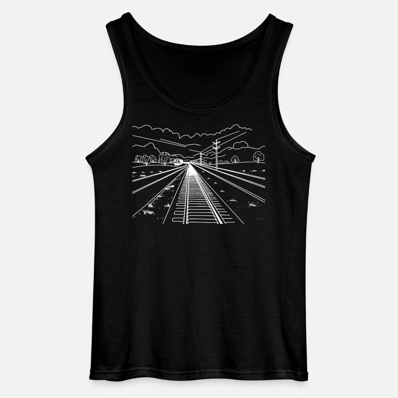 Eisenbahnstrecke - Gildan Männer Tank Top - Schwarz