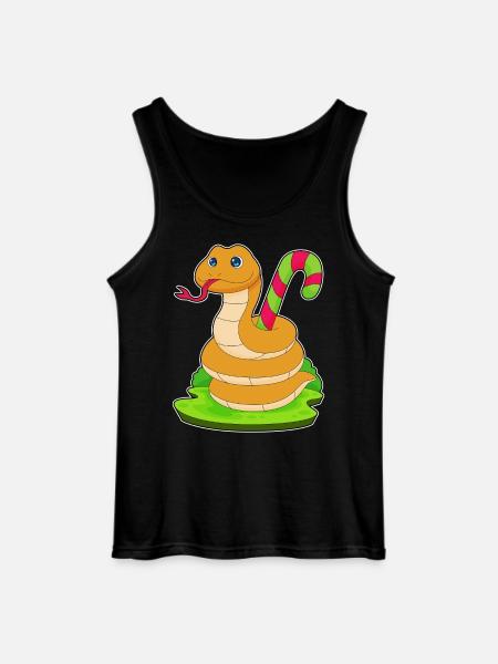 Snake candy cane - Gildan Men’s Tank Top - black