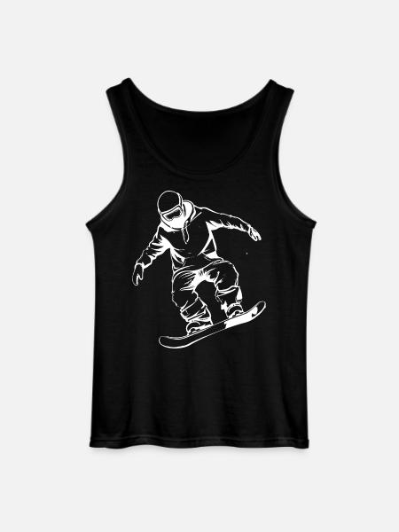 Snowboarder Drawing - Gildan Men’s Tank Top - black