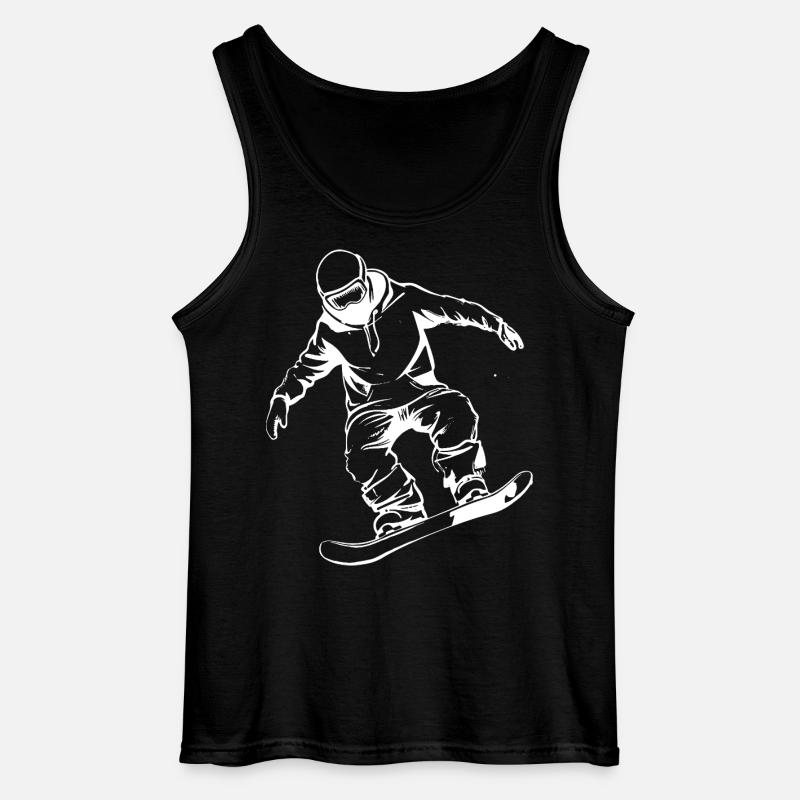 Snowboarder Drawing - Gildan Men’s Tank Top - black