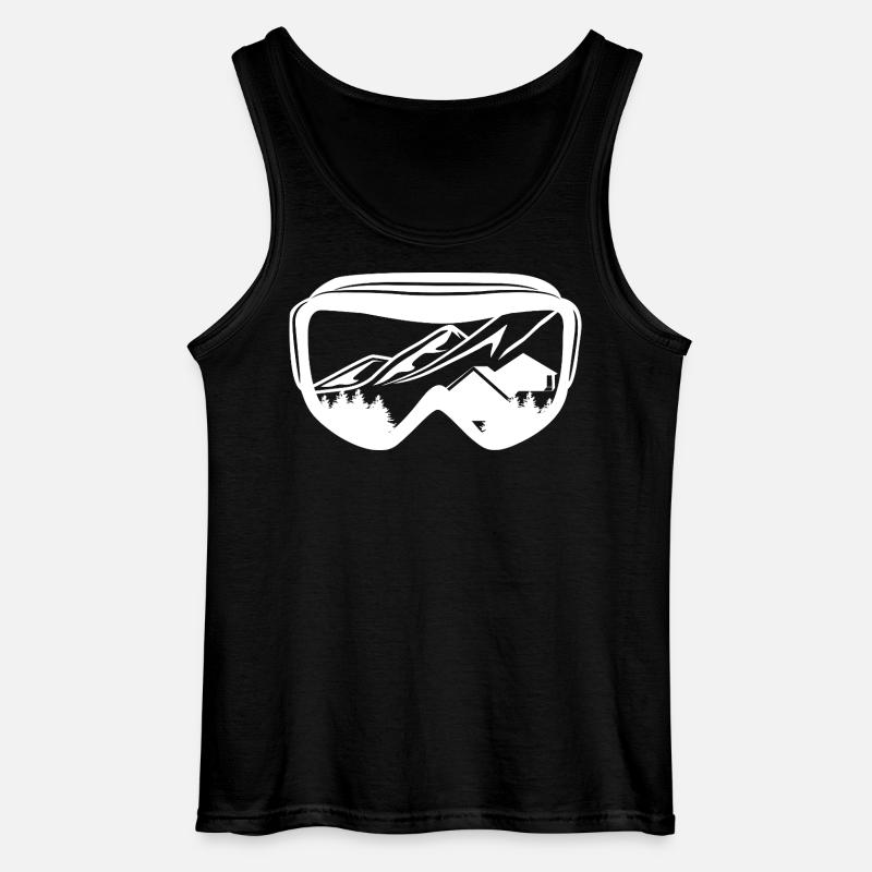 Snowboarding Brille - Gildan Männer Tank Top - Schwarz