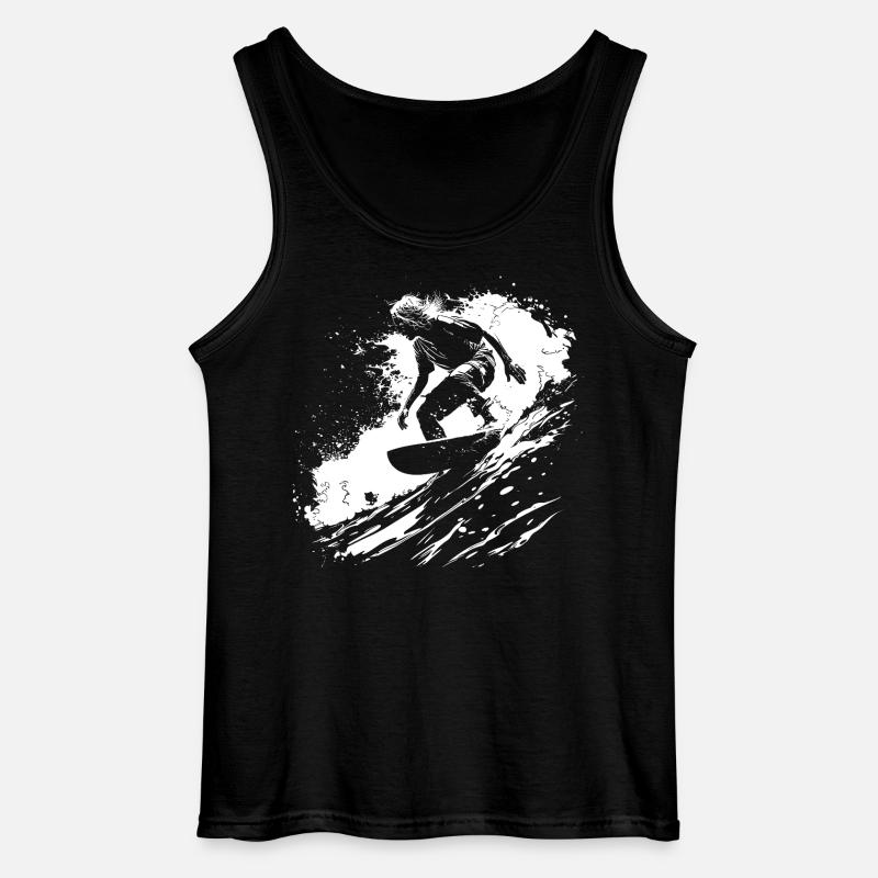 Surfing - Gildan Männer Tank Top - Schwarz