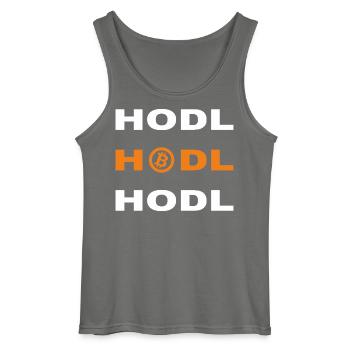 Bitcoin - Hodl Hodl Hodl - Débardeur Gildan Homme - charbon - Devant - AI Model Male 185 dark (185cm)