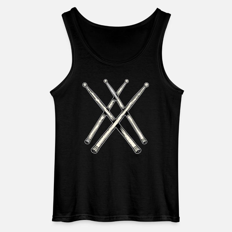 Drumsticks Line Art - Gildan Männer Tank Top - Schwarz