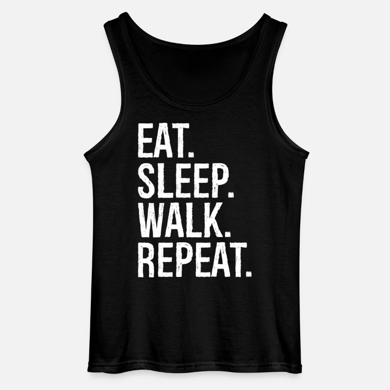eat sleep walk repeat - Gildan Männer Tank Top - Schwarz