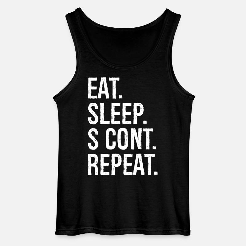 eat sleep s cont repeat - Gildan Männer Tank Top - Schwarz