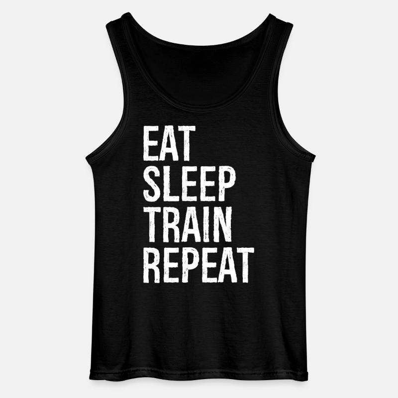 Eat Sleep Train Repeat - Gildan Men’s Tank Top - black