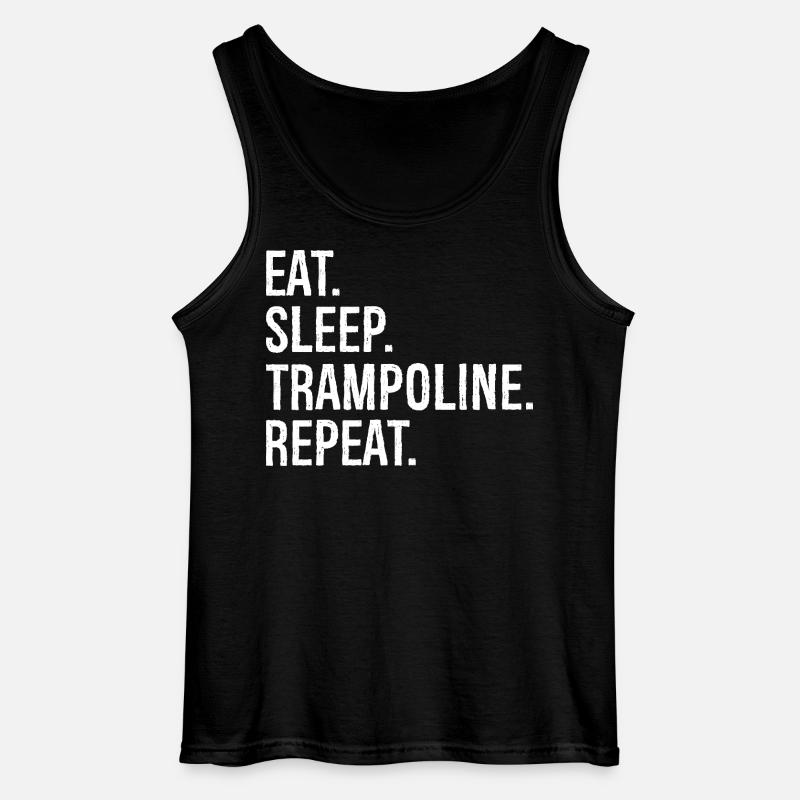 eat sleep trampoline repeat - Gildan Männer Tank Top - Schwarz