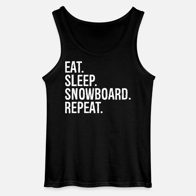 eat sleep snowboard repeat - Gildan Männer Tank Top - Schwarz