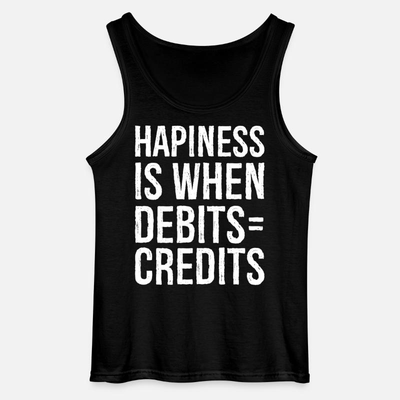 hapiness is when debits credits - Gildan Men’s Tank Top - black