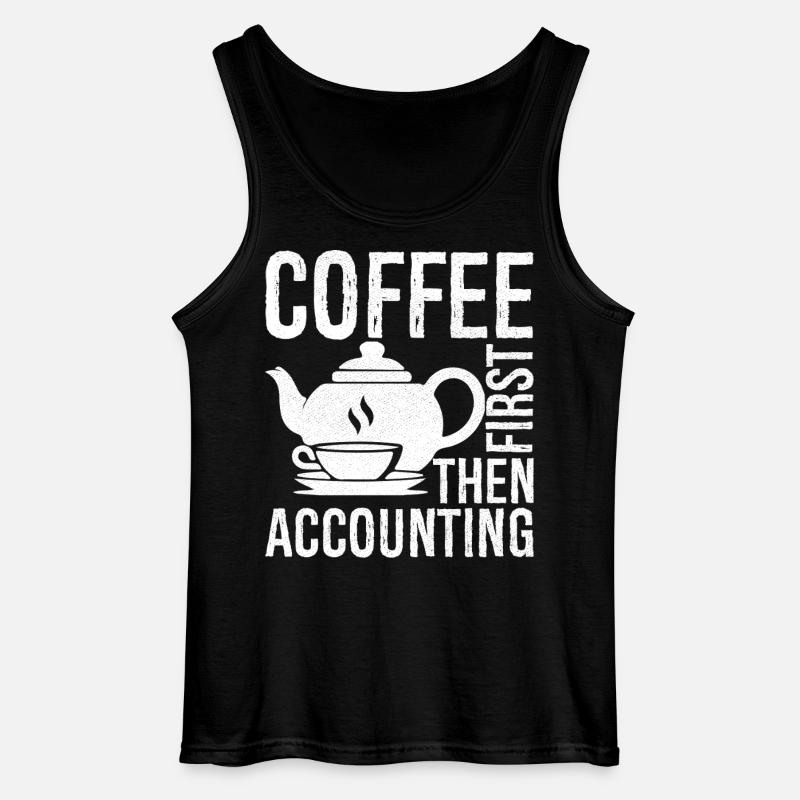 coffee first then accounting - Gildan Männer Tank Top - Schwarz