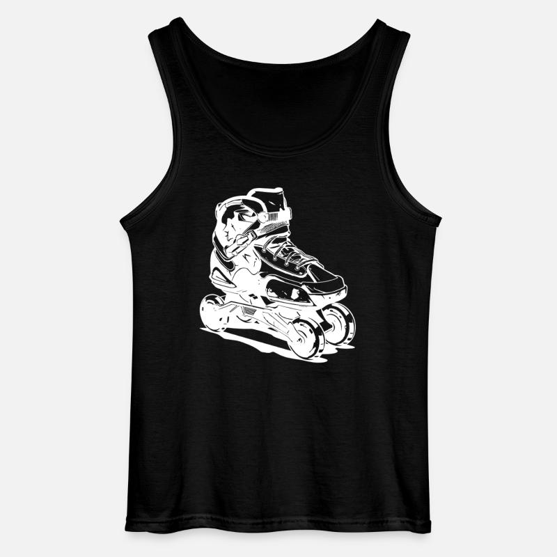 Roller Skates Zeichnung - Gildan Männer Tank Top - Schwarz