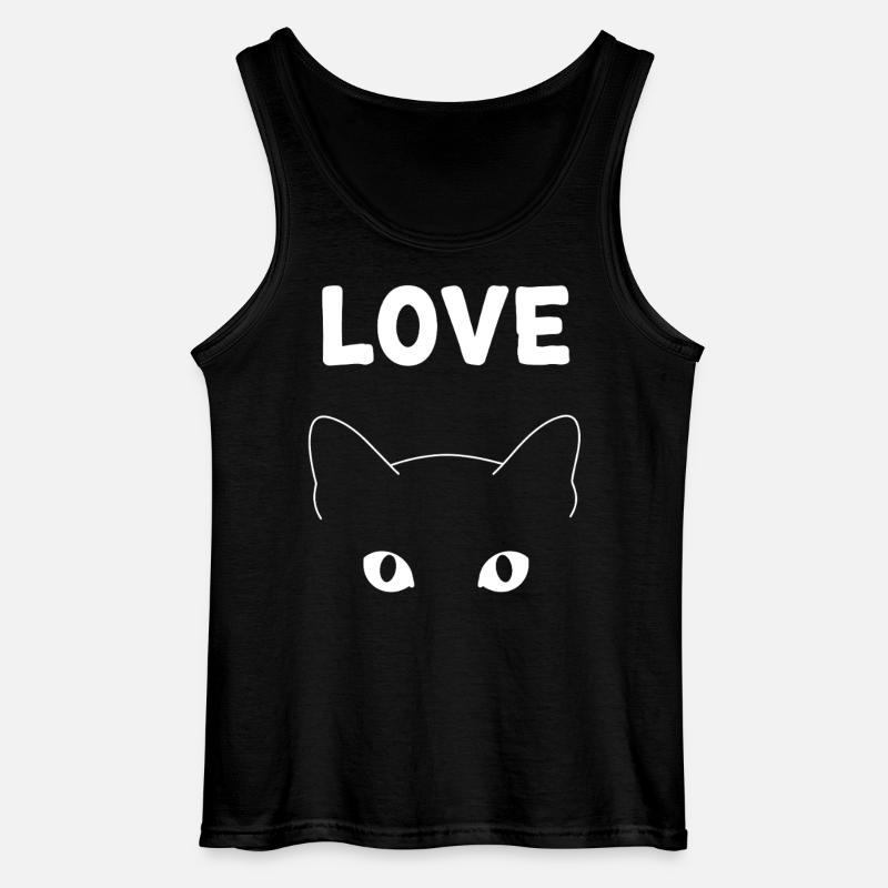 Love Chat: Katzenhafte Süße - Gildan Männer Tank Top - Schwarz