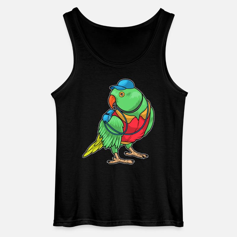 Parrot Referee Whistle - Gildan Men’s Tank Top - black