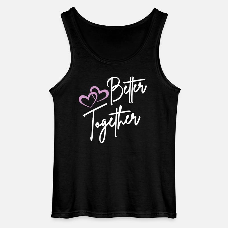 Better Together Script Hearts - Débardeur Gildan Homme - noir