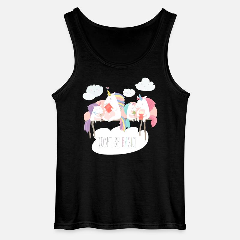 Einhorn don't be basic statement - Gildan Männer Tank Top - Schwarz