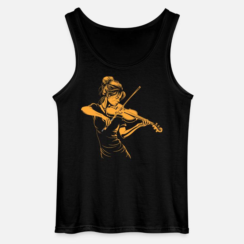 Geigenmädchen Grafik - Gildan Männer Tank Top - Schwarz