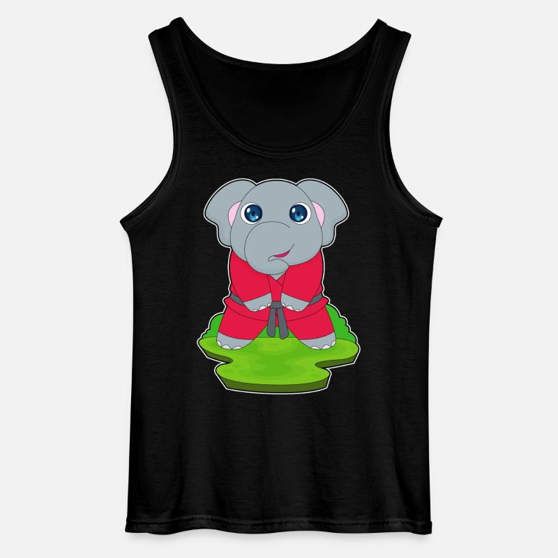 Elefant Kampfkunst Karate - Gildan Männer Tank Top - Schwarz