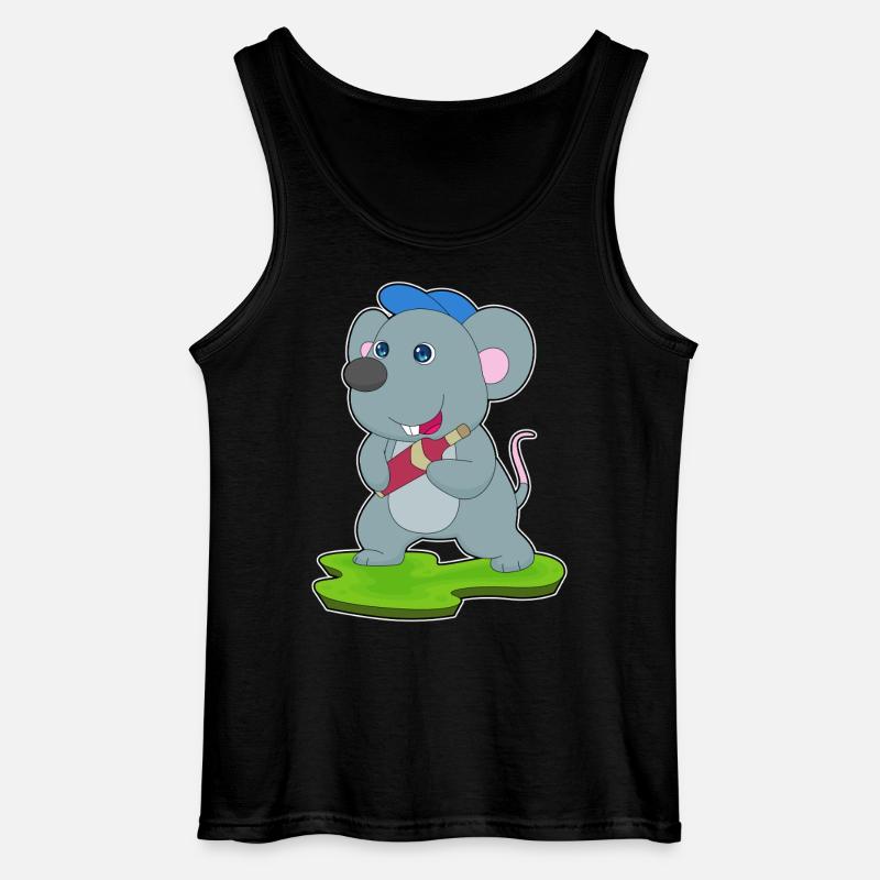 Maus Flasche Rotwein - Gildan Männer Tank Top - Schwarz