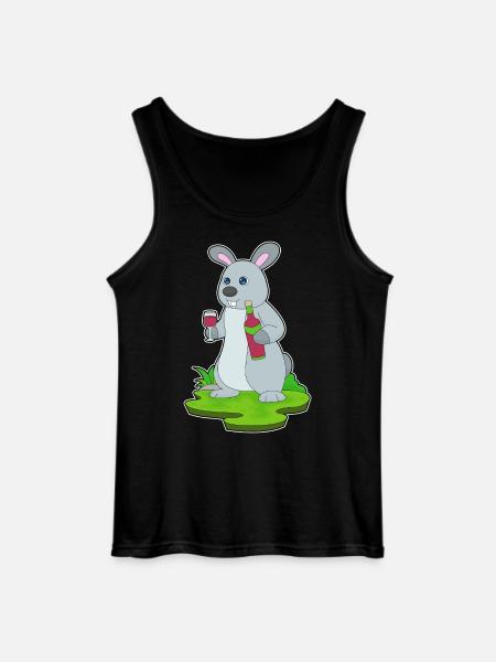 Hase Bottle of Red Wine - Gildan Men’s Tank Top - black