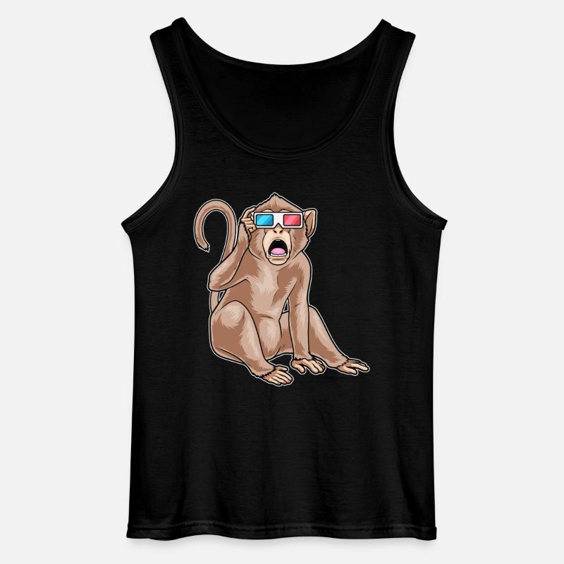 Affe Brille - Gildan Männer Tank Top - Schwarz