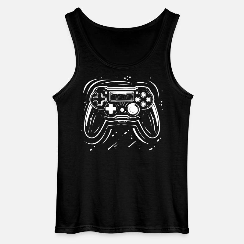 Gaming Controller Zeichnung - Gildan Männer Tank Top - Schwarz