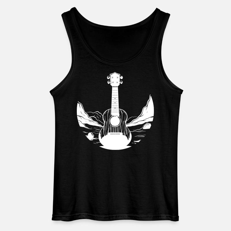 Ukulele Grafik - Gildan Männer Tank Top - Schwarz