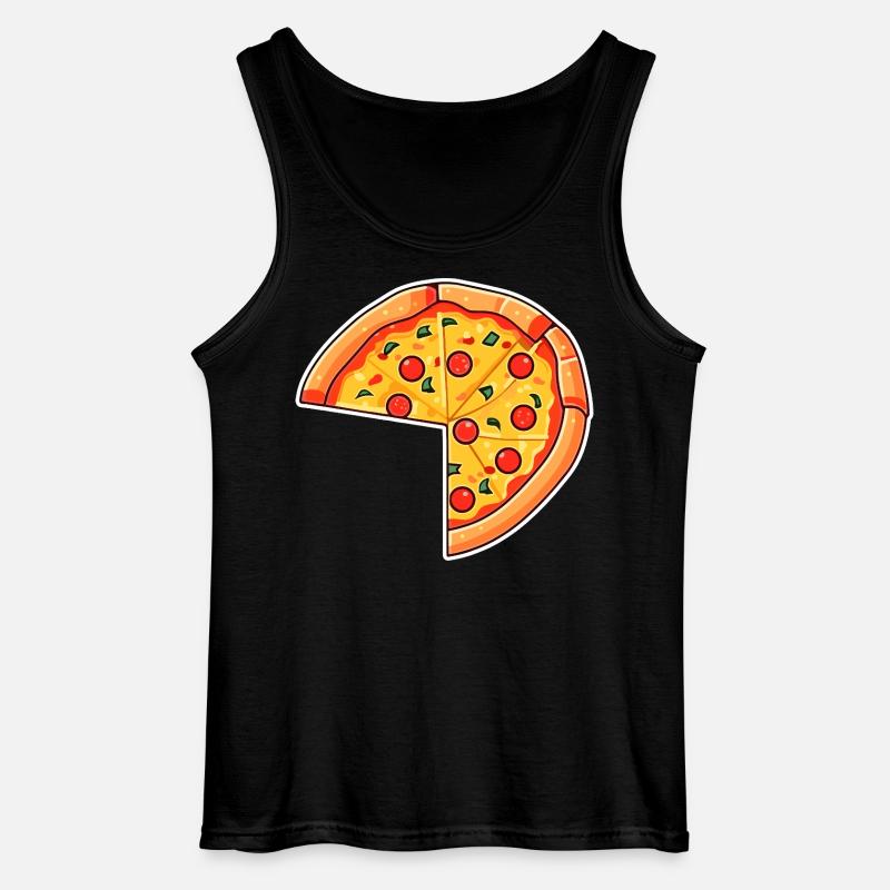 Pizza Cartoon Look - Gildan Männer Tank Top - Schwarz