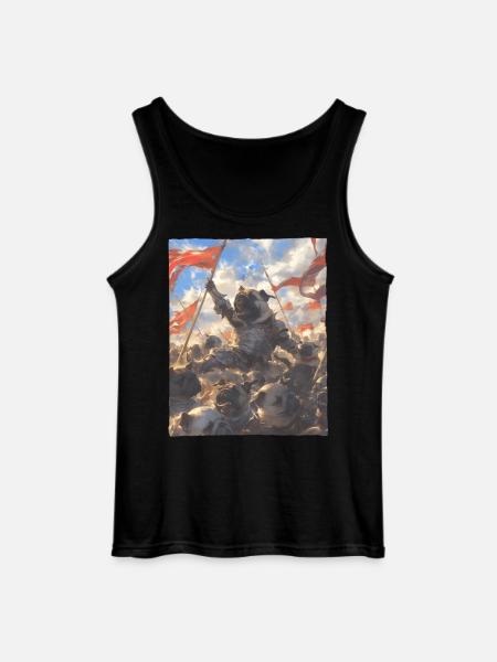 Epic Pug Revolution Artful Painting - Gildan Men’s Tank Top - black