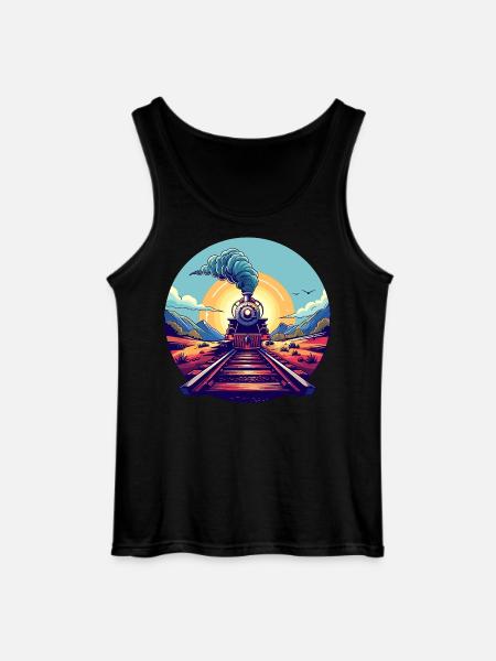 Railway Portrait - Gildan Men’s Tank Top - black