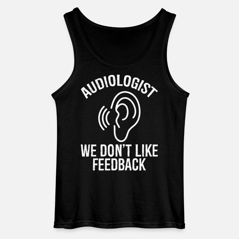 audiologist we don't like feedback - Gildan Männer Tank Top - Schwarz
