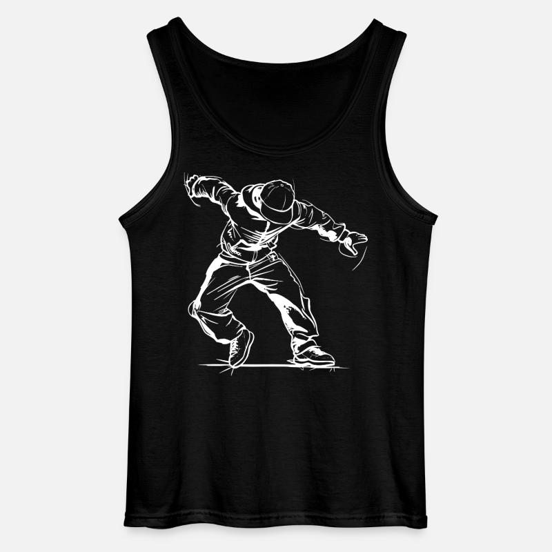 Breakdancer Skizze - Gildan Männer Tank Top - Schwarz