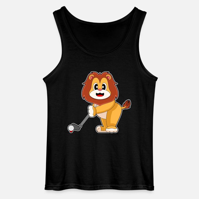 Löwe Golf Golfschläger - Gildan Männer Tank Top - Schwarz