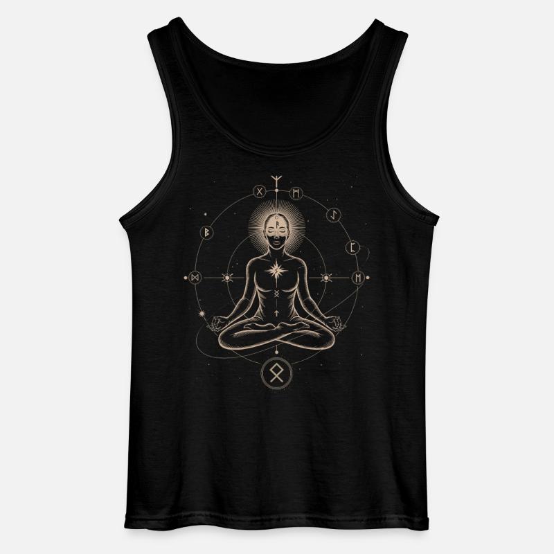 Runic Astral Alignment | Meditative Art Print - Gildan Men’s Tank Top - black