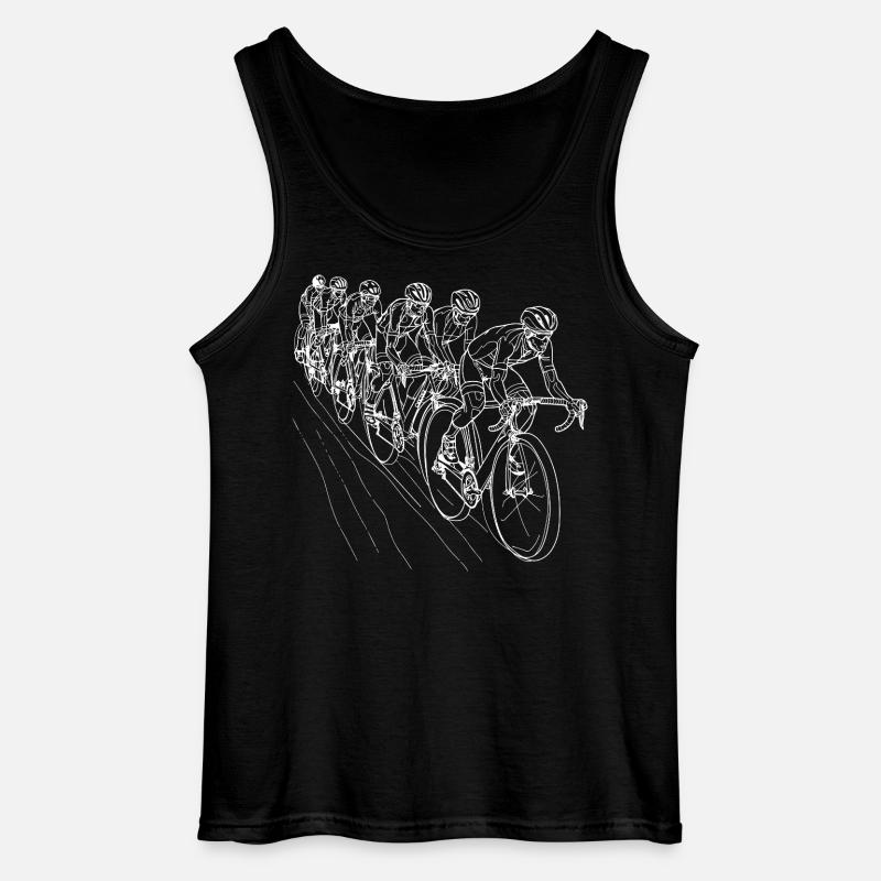 Radfahrer Line Art - Gildan Männer Tank Top - Schwarz