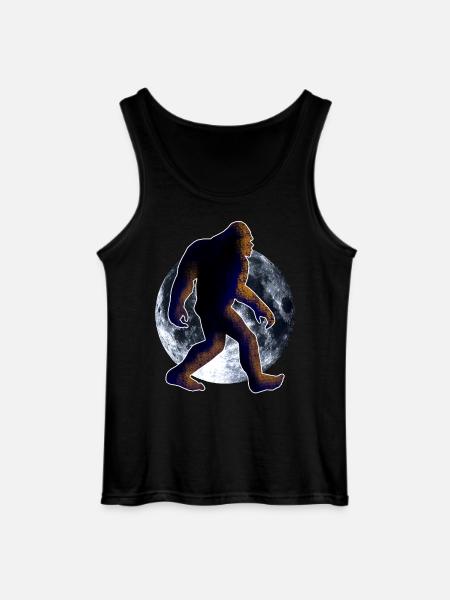 Bigfoot Sasquatch and moon - Gildan Men’s Tank Top - black