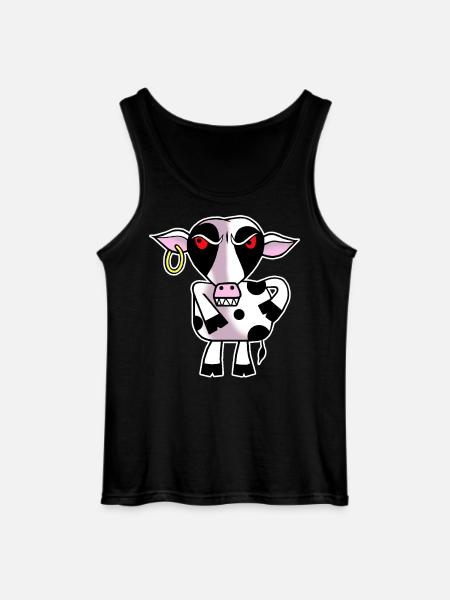 Angry cow - Gildan Men’s Tank Top - black