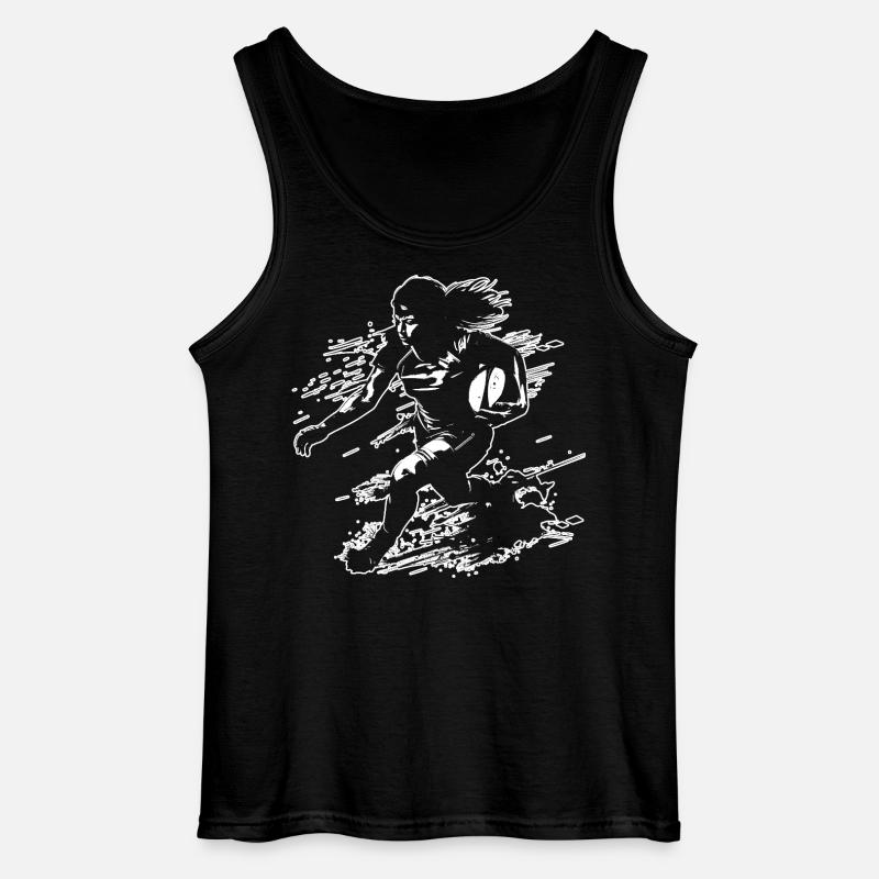 Rugbyspielerin - Gildan Männer Tank Top - Schwarz