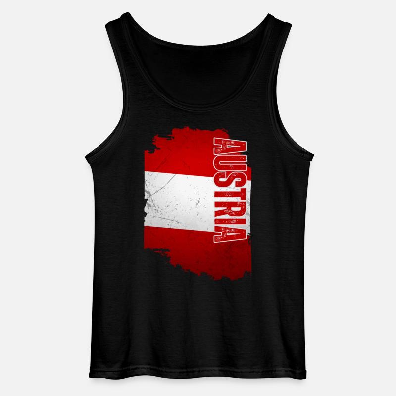 Vertical Austrian flag, Austrian pride - Gildan Men’s Tank Top - black