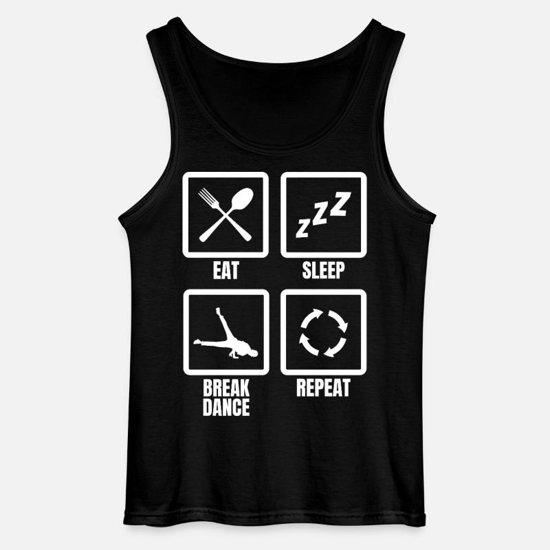 Eat Sleep Break Dance Repeat - Gildan Männer Tank Top - Schwarz