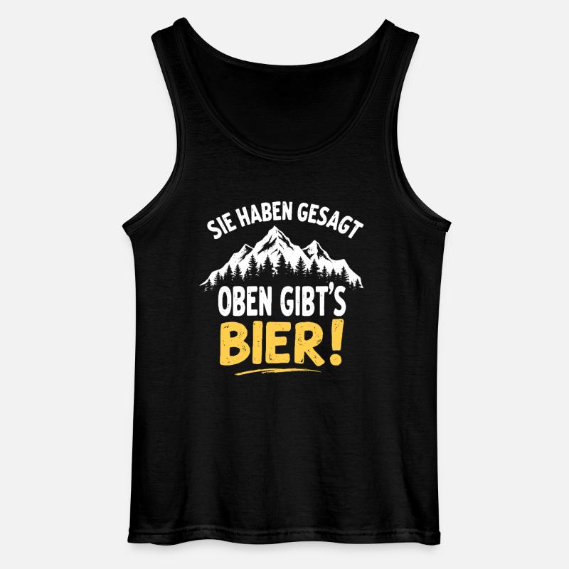 Wandern Oben gibt´s Bier - Gildan Männer Tank Top - Schwarz